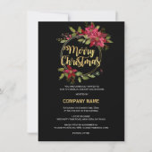 会社赤企業の黒金ゴールドポインセチアパーティー シーズンカード (正面)