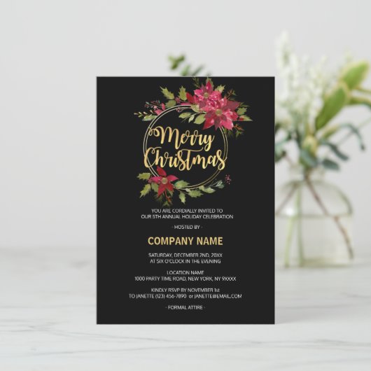 会社赤企業の黒金ゴールドポインセチアパーティー シーズンカード (スタンド正面)