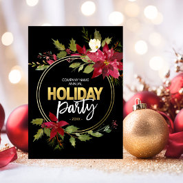 会社赤企業の黒金ゴールドポインセチアパーティー シーズンカード