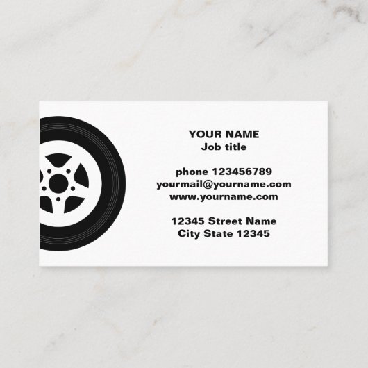 会社車のロゴ名刺テンプレート 名刺 (裏面)