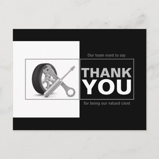 会社車の車サービスありがとうはがき ポストカード (正面)