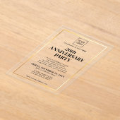 会社 ビジネス 法人 ロゴ イベント ゴールド ブラック アクリル招待状 (レイダウン)