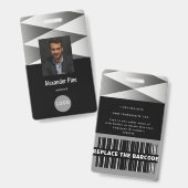 会社 ブラック ホワイト 社員 ID ロゴ 名前 写真 バッジ (正面＆裏面)