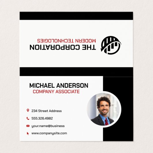 会社 |プロフェッショナル企業のビジネスマン 名刺 (外部フラット)