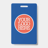 会社：ロゴの追モダン加オレンジ青 バッジ (Back)