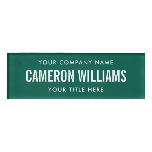 会社、名前とタイトルフォレストグリーン磁気 名札 (正面)