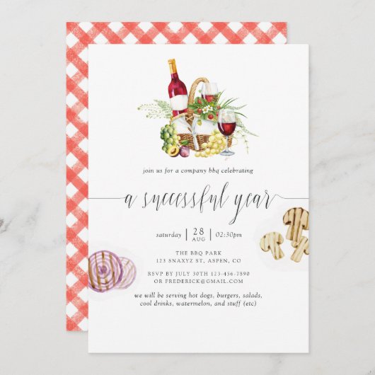 会社BBQピクニックアドロゴ 招待状 (正面/裏面)