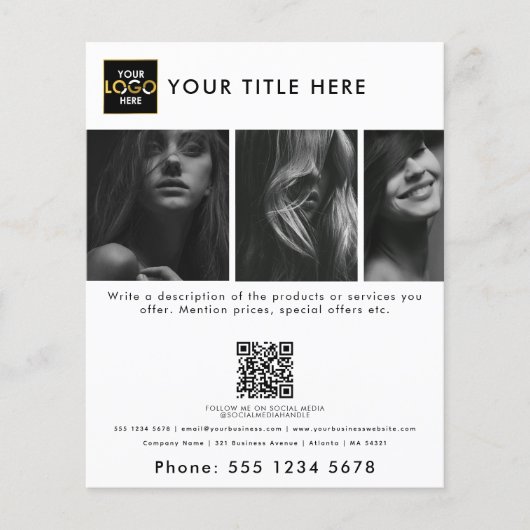 会社Businessロゴはこちらマーケティング写真 チラシ (正面)