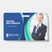 会社IDとロゴのブルーフカラフルローデザイン バッジ (表面)