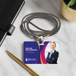 会社IDとロゴの紫色のフカラフルローデザイン バッジ