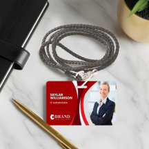 会社IDとロゴの赤いフカラフルローデザイン