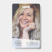 会社IDカード |大モダン写真社員QR バッジ (正面)