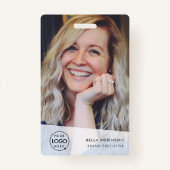 会社IDカード |大モダン写真社員QR バッジ (正面)