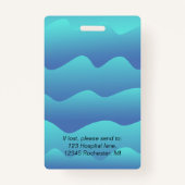 会社ID従業員の写真ロゴの青い波名 バッジ (裏面)