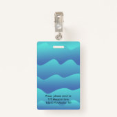 会社ID従業員の写真ロゴの青い波名 バッジ (裏面クリップ)