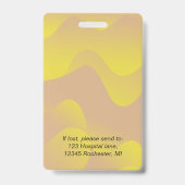 会社ID従業員の写真ロゴの黄色い波名 バッジ (裏面)