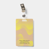 会社ID従業員の写真ロゴの黄色い波名 バッジ (裏面 （クリップ付）)