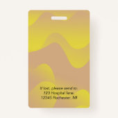 会社ID従業員の写真ロゴの黄色い波名 バッジ (裏面)