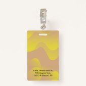 会社ID従業員の写真ロゴの黄色い波名 バッジ (裏面クリップ)