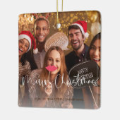 会社QRコード写真メリークリスマスギベウェイ セラミックオーナメント (左)