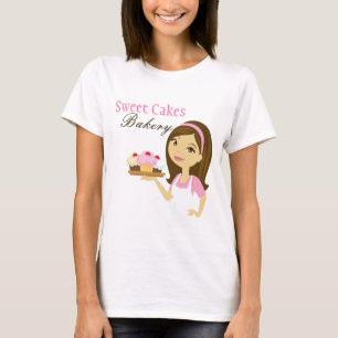 会社Tシャツベーカリーブルネットベイカーカップケーキ Tシャツ