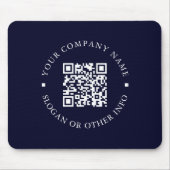 会社WebサイトリンクQRコードネイビーブルービジネス マウスパッド (正面)