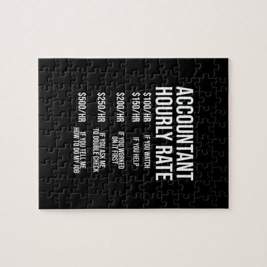 会計おもしろい士時給会計CPAユーモア ジグソーパズル (横)