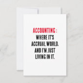 会計が発生世界で私は単なる サンキューカード (正面)