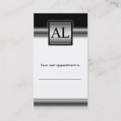 会計のアポイントメントカードの銀のモノグラム 予約カード (裏面)