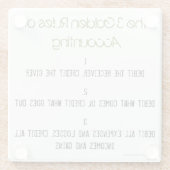 『会計の三つの黄金律』 ガラスコースター (裏面)