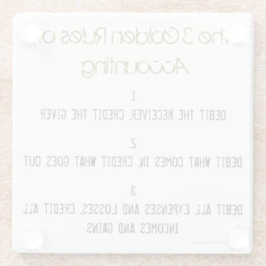 『会計の三つの黄金律』 ガラスコースター (裏面)