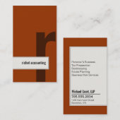 会計の名刺のはっきりしたなモノグラムのオレンジ 名刺 (正面/裏面)