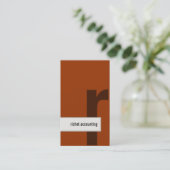 会計の名刺のはっきりしたなモノグラムのオレンジ 名刺 (スタンド正面)