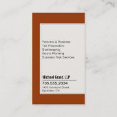 会計の名刺のはっきりしたなモノグラムのオレンジ 名刺 (裏面)