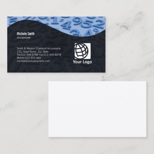 会計の名刺の番号を上に表示 名刺 (正面/裏面)