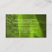 会計の名刺の緑の白いドル記号 名刺 (裏面)