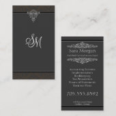 会計の名刺-ビクトリアンなモノグラム 名刺 (正面/裏面)