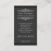会計の名刺-ビクトリアンなモノグラム 名刺 (裏面)