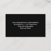 会計の名刺-モノグラムの黒及び白 名刺 (裏面)