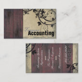 会計の名刺-ヴィンテージの納屋板 名刺 (正面/裏面)
