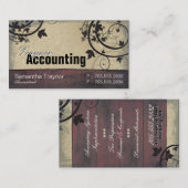 会計の名刺-ヴィンテージの納屋板 名刺 (正面/裏面)