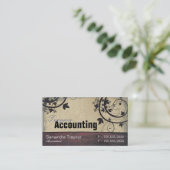 会計の名刺-ヴィンテージの納屋板 名刺 (スタンド正面)