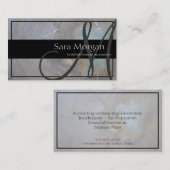 会計の名刺-上品なモノグラムの質 名刺 (正面/裏面)