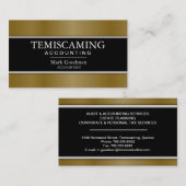 会計の名刺-旗の黒及び金ゴールド 名刺 (正面/裏面)