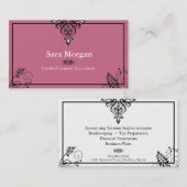 会計の名刺-白黒エレガント 名刺 (正面/裏面)