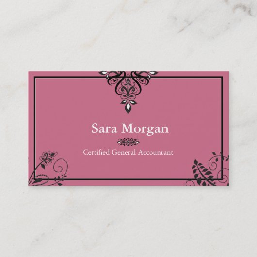 会計の名刺-白黒エレガント 名刺 (正面)