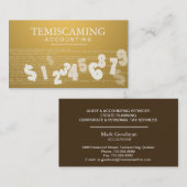 会計の名刺-金ゴールド数及び税 名刺 (正面/裏面)