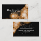 会計の名刺-黒および金ゴールドの正方形 名刺 (正面/裏面)