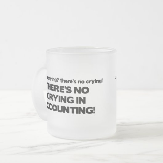 会計の泣き叫び無し フロストグラスマグカップ (正面左)