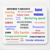 会計の言葉迷惑な会計士のおもしろい誓い マウスパッド (正面)